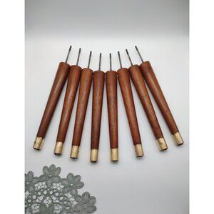 Vintage Set of 8 Mid Century Modern 11.75" Wood Tapered Coffee Table Legs, READ